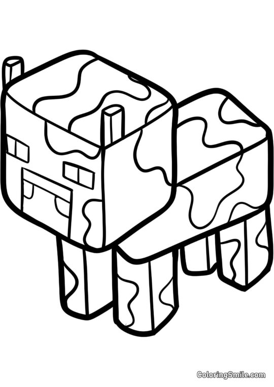 Vaca de Minecraft - Página para Colorear