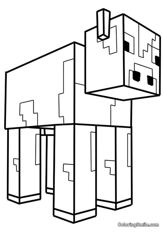 Vaca de Minecraft - Página para Colorear