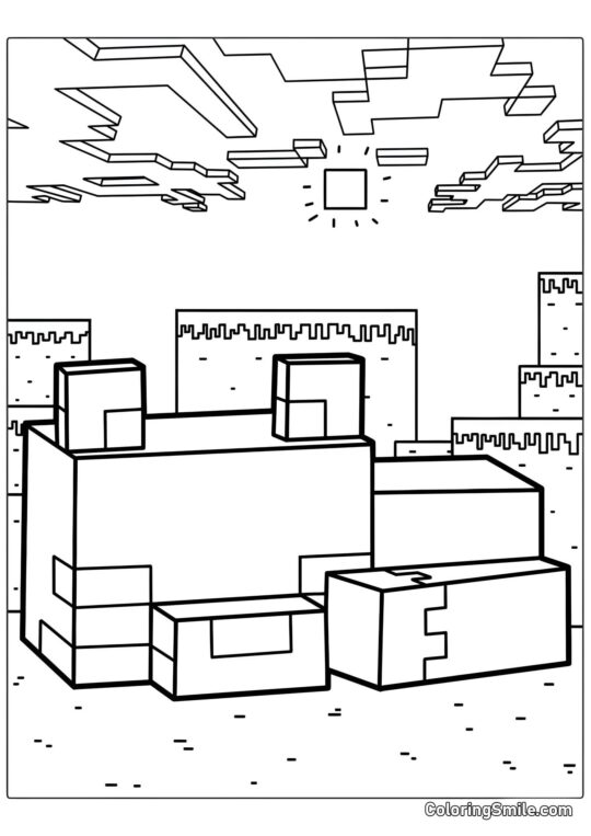Zorro en el Mundo de Minecraft - Página para Colorear