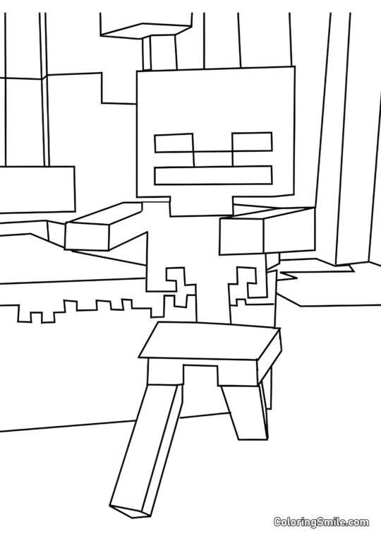 Esqueleto Avanzando - Página para Colorear