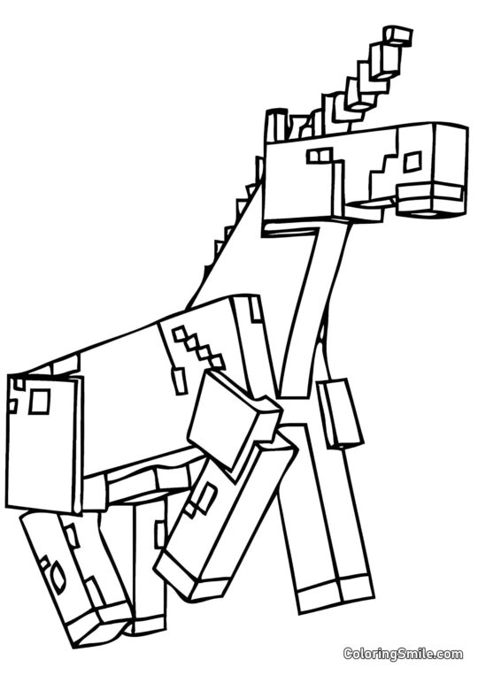 Unicornio de Minecraft - Página para Colorear