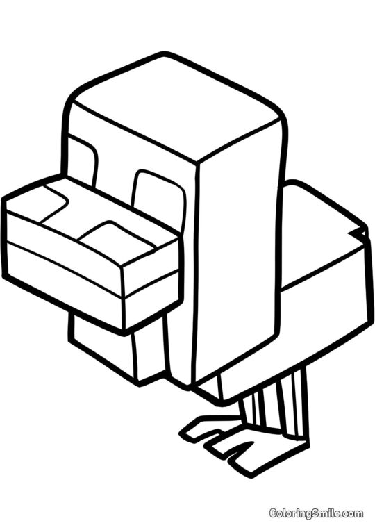 Pollito de Minecraft - Página para Colorear