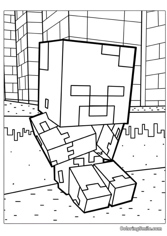 Zombie Bebé de Minecraft - Página para Colorear