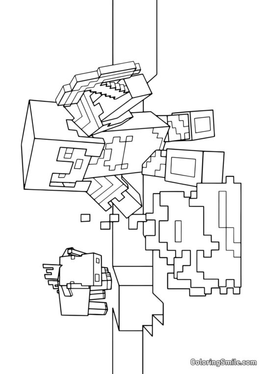 Steve Montó una Fogata - Página para Colorear
