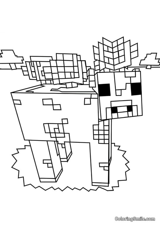 Vaca Hongo - Página para Colorear