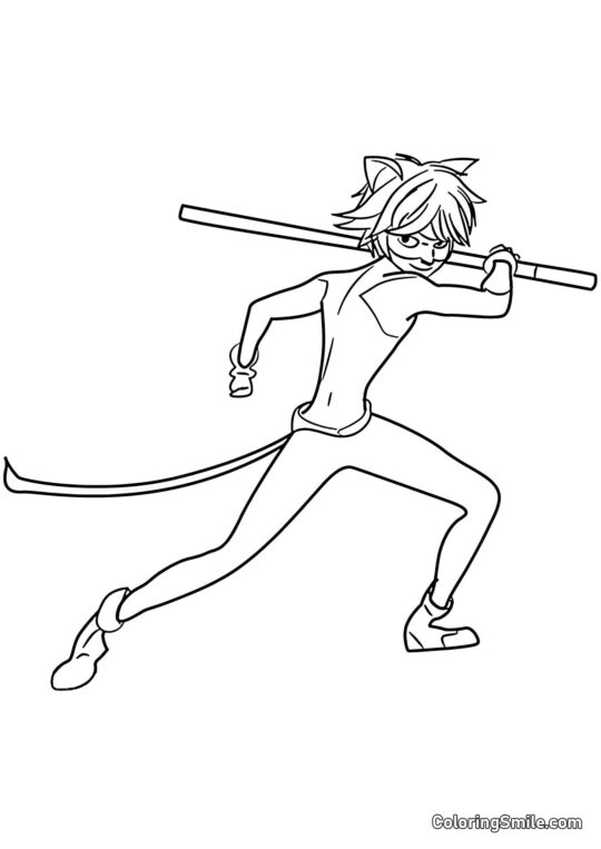 Super Gato Adrien - Página para Colorear