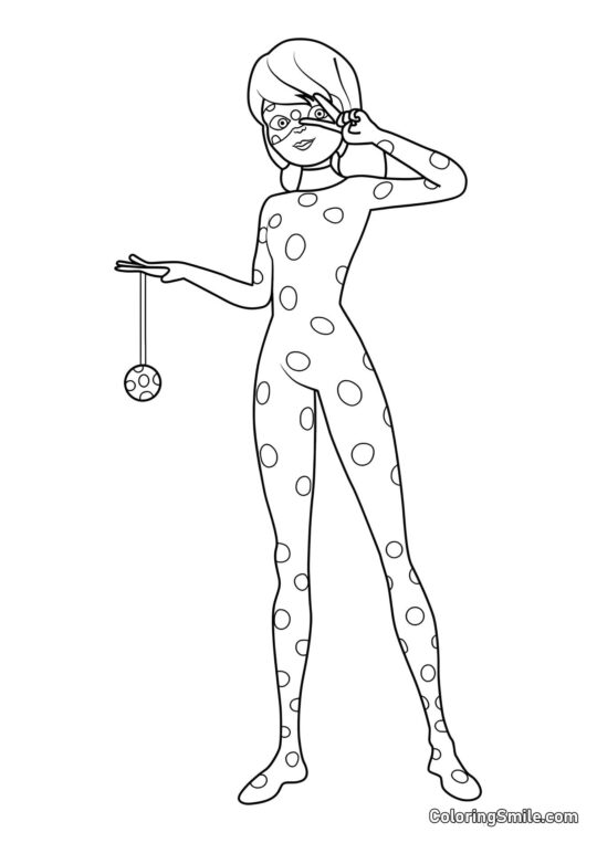 Mariquita de Cuerpo Completo - Página para Colorear