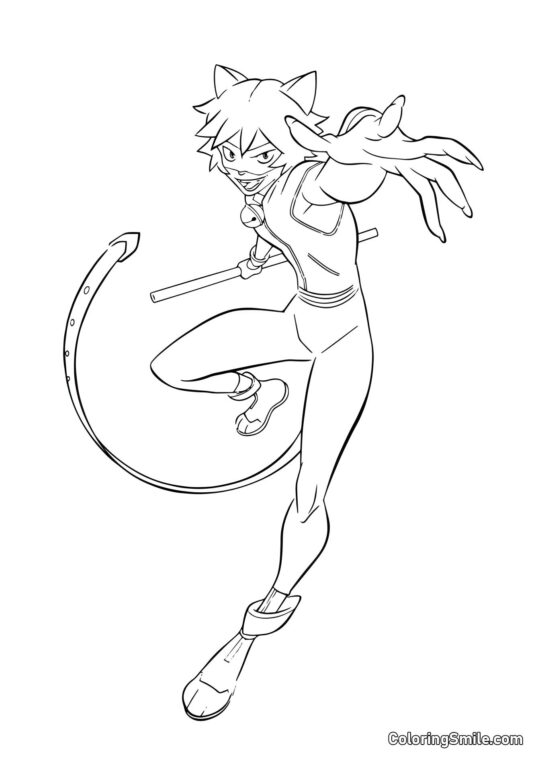 Cat Noir - Página para Colorear