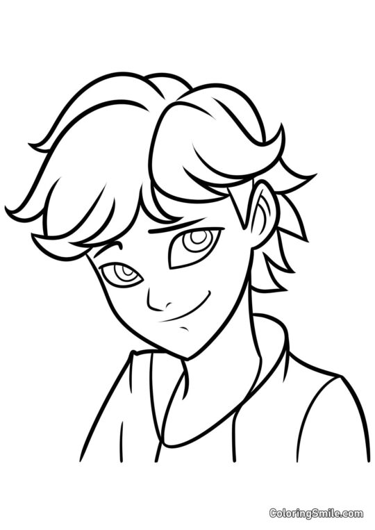 Adrien Agreste Sonriendo - Página para Colorear
