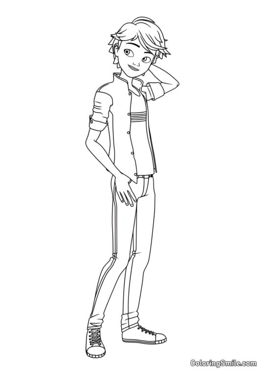 Guapo Adrien Agreste - Página para Colorear