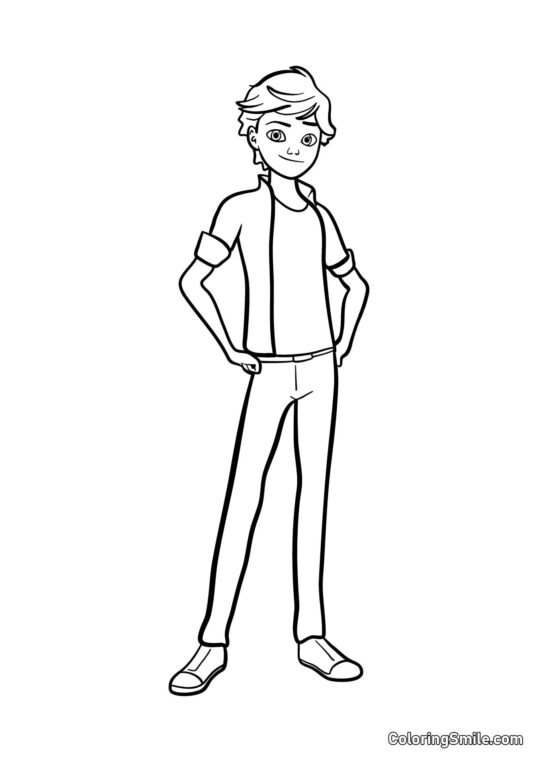 Adrien Agreste de Cuerpo Completo - Página para Colorear
