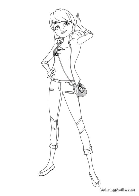 Hermosa Marinette - Página para Colorear