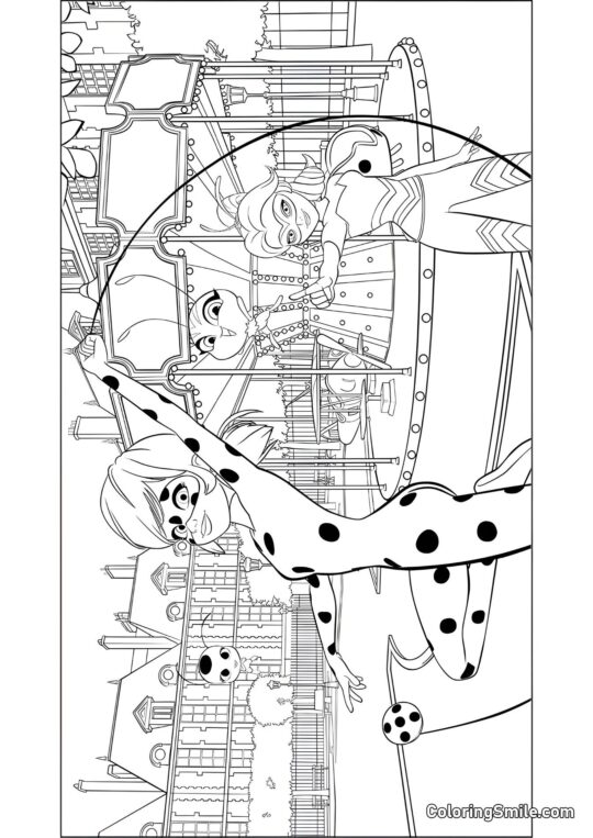 Mariquita y Reina Abeja - Página para Colorear