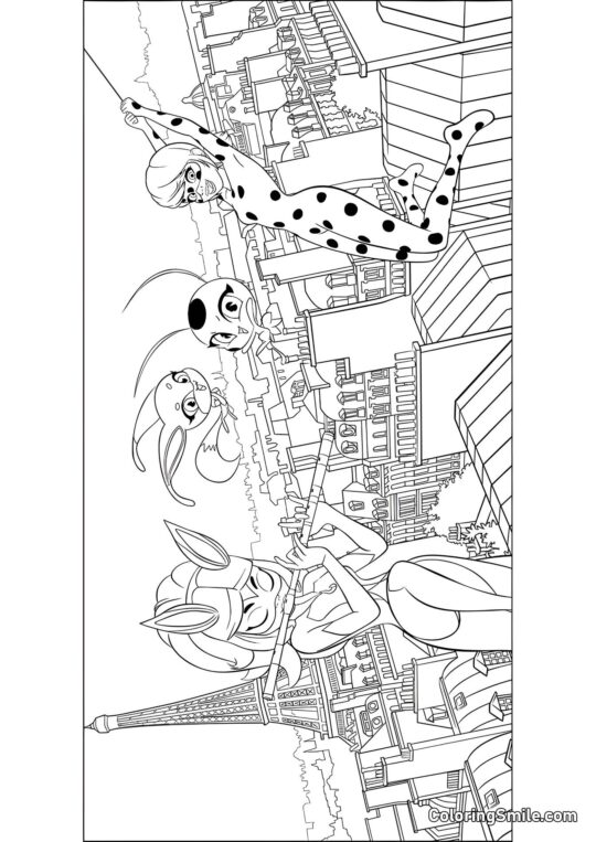 Mariquita y Rena Rouge - Página para Colorear