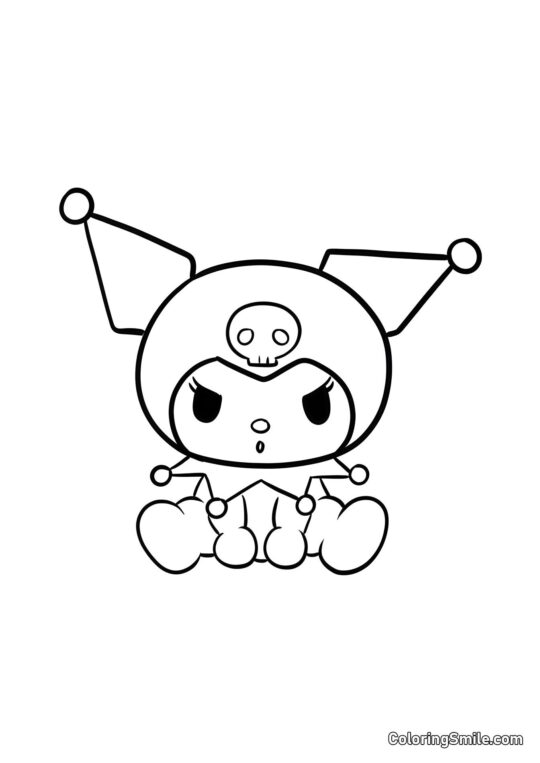 Kuromi Sentada - Página para Colorear