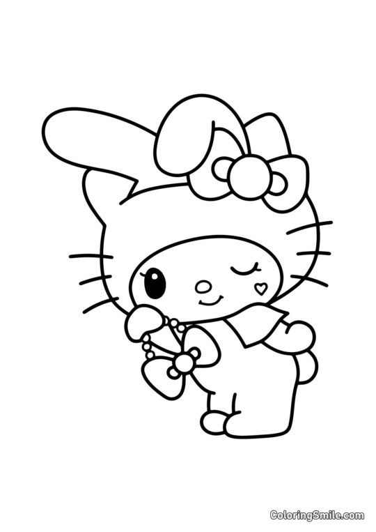 My Melody con Lazo Hermoso - Página para Colorear