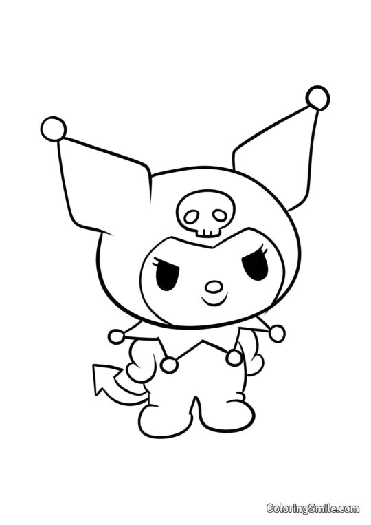 Kuromi Sonriendo - Página para Colorear