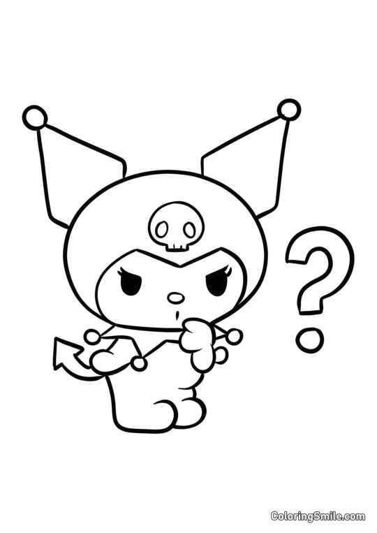 Kuromi Confundida - Página para Colorear