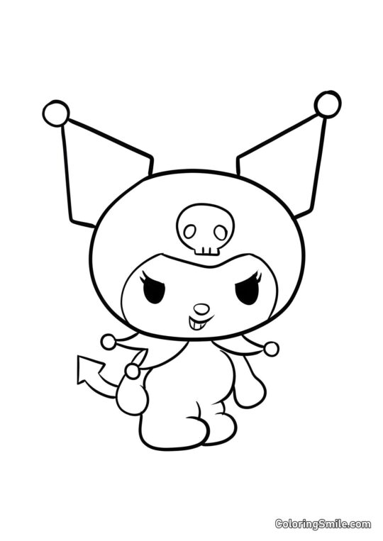 Kuromi Sonriendo - Página para Colorear