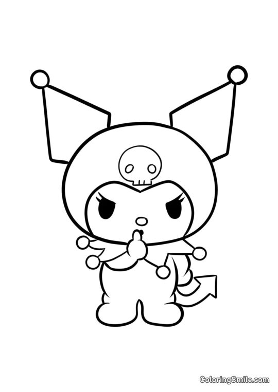 Kuromi Pidiendo Silencio - Página para Colorear