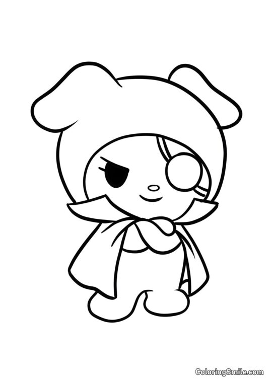 Perro Wanmi de la Pandilla de Kuromi - Página para Colorear