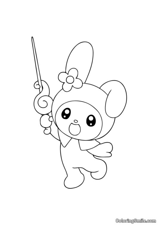 My Melody con Varita Mágica - Página para Colorear