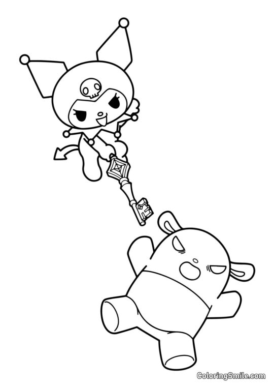 Kuromi y Baku - Página para Colorear