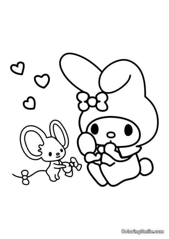 My Melody y Fleta - Página para Colorear