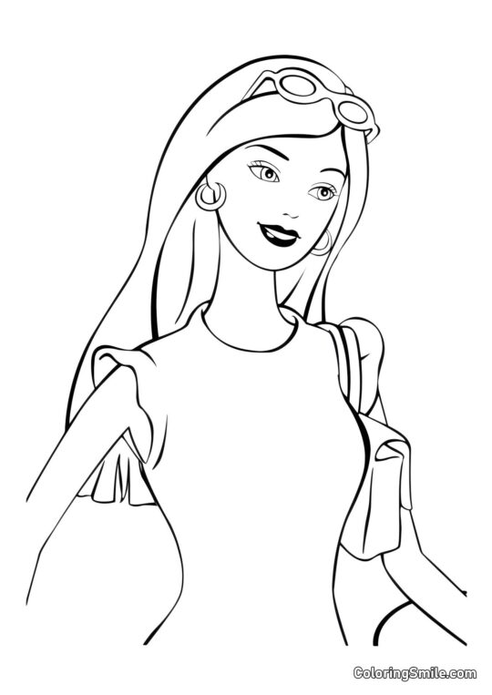 Barbie preparándose para una entrevista - Página para Colorear