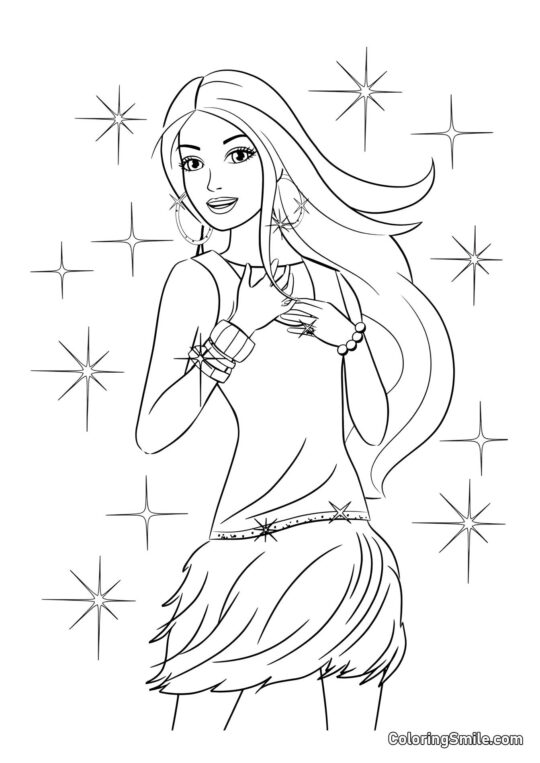 Estrellas de Barbie - Página para Colorear
