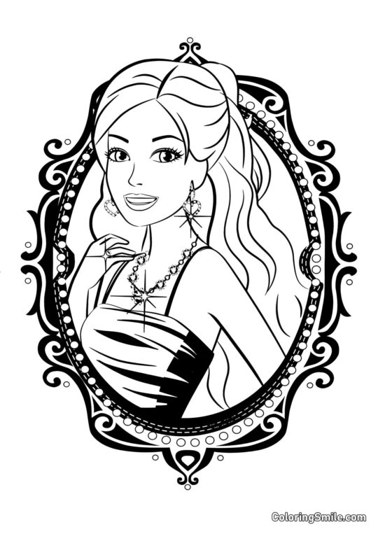 Imagen con Barbie - Página para Colorear