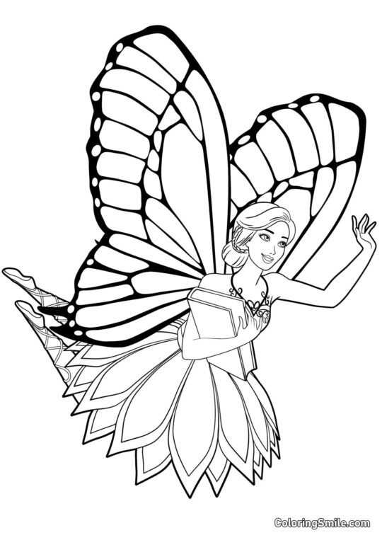 Hada Barbie - Página para Colorear