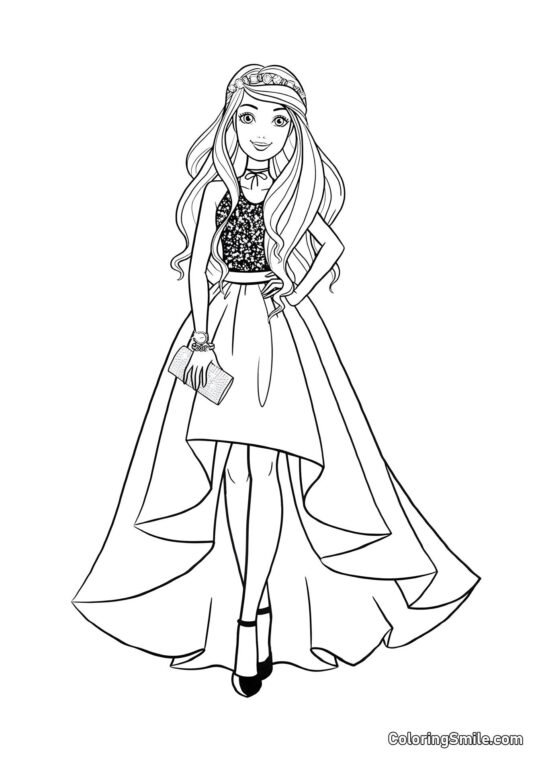 Barbie reina de belleza - Página para Colorear