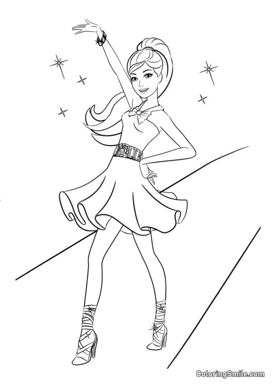 Barbie divirtiéndose - Página para Colorear