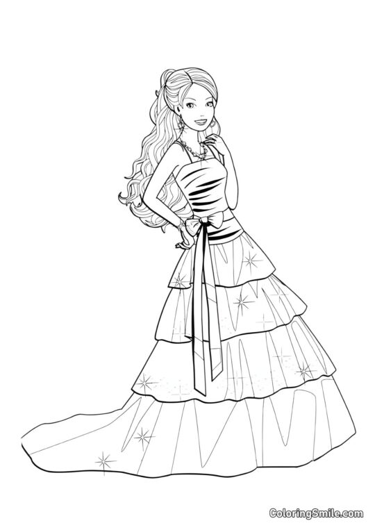 La noche de graduación de Barbie - Página para Colorear