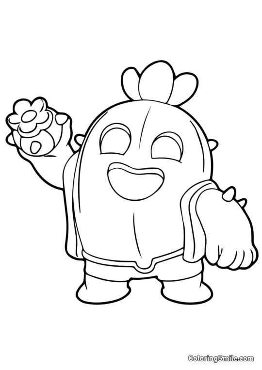 Spike Brawl Stars - Página para Colorear
