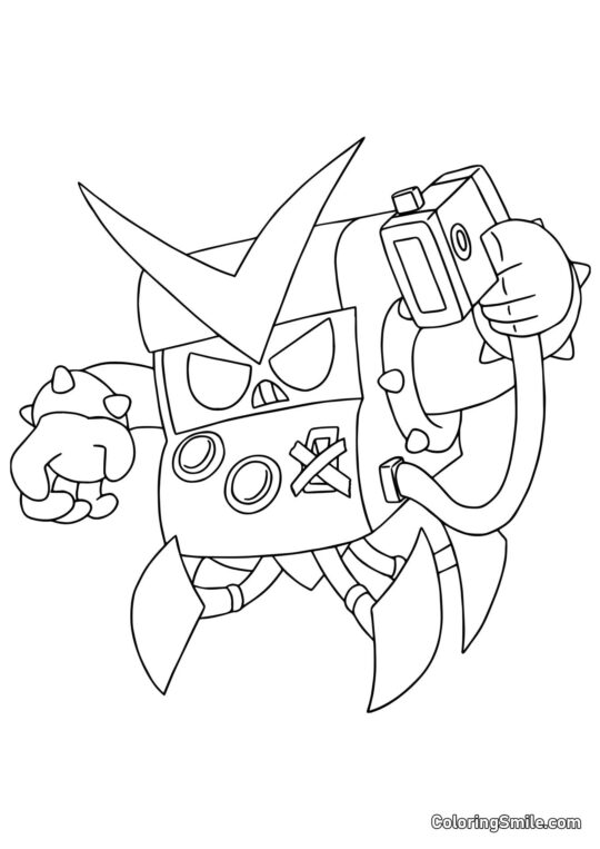 Robot 8-Bit Brawl Stars - Página para Colorear