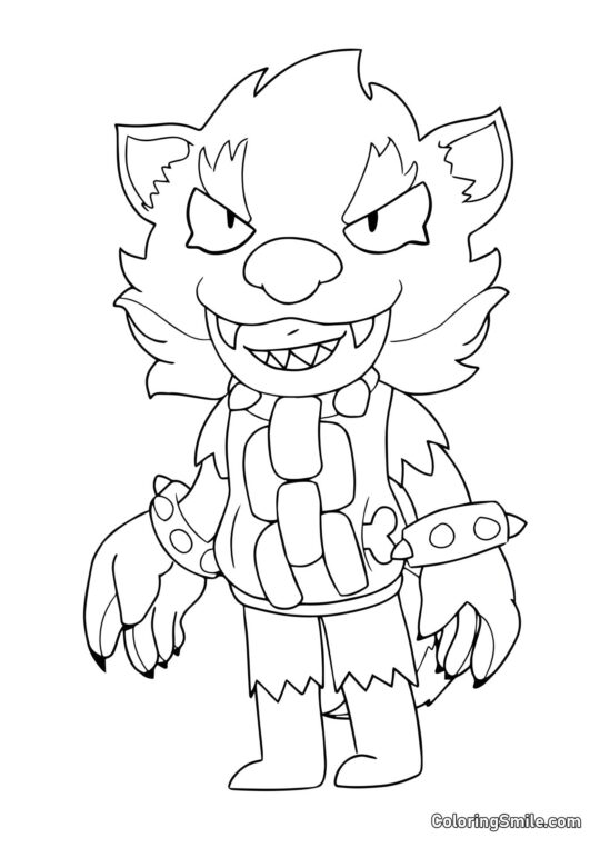 Hombre Lobo Leon Brawl Stars - Página para Colorear