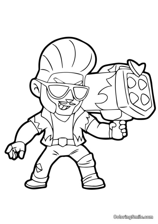 Hot Rod Brock Brawl Stars - Página para Colorear