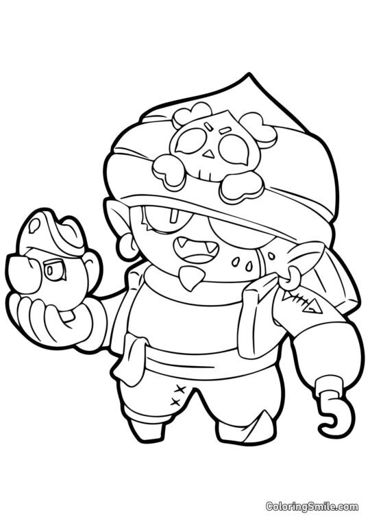 Pirata Brawl Stars - Página para Colorear