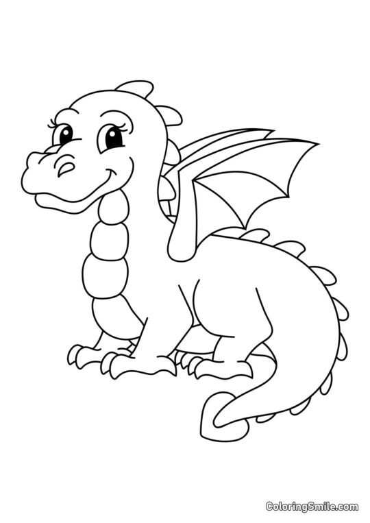 Dragón para Niños - Página para Colorear