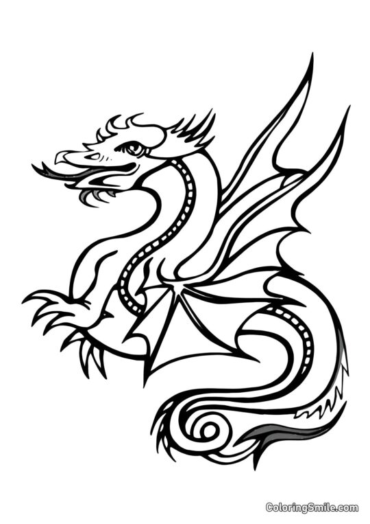 Dragón Mítico - Página para Colorear