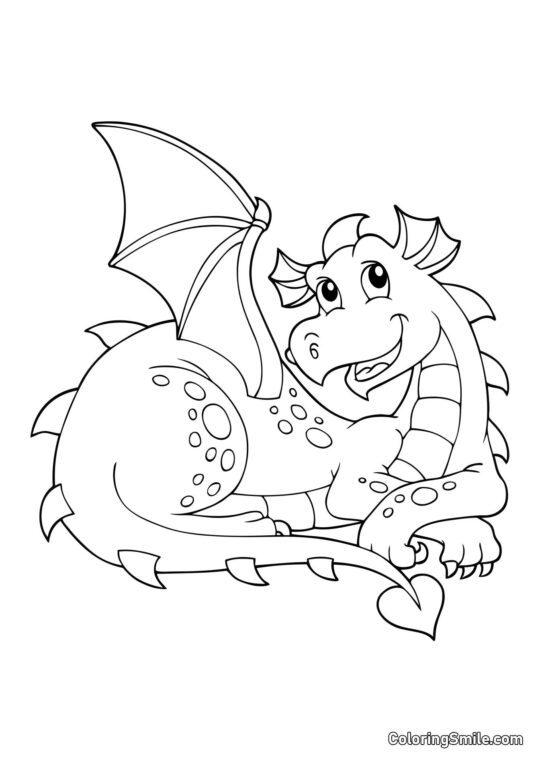 Dragón Soñador - Página para Colorear