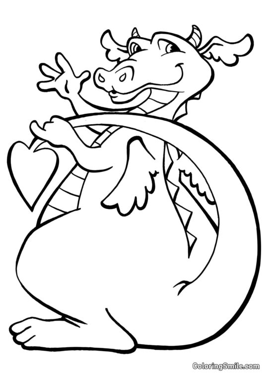 Dragón Amante - Página para Colorear