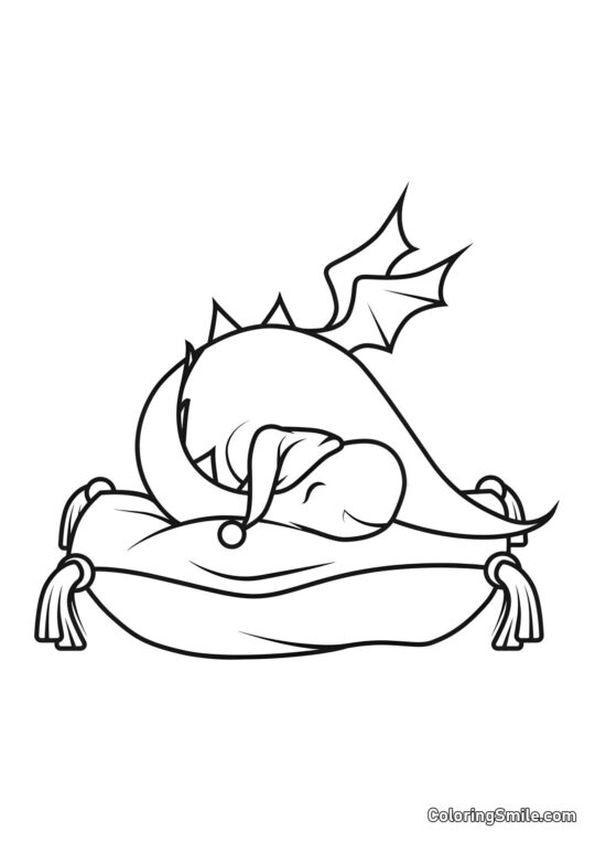 Bebé Dragón Durmiendo - Página para Colorear