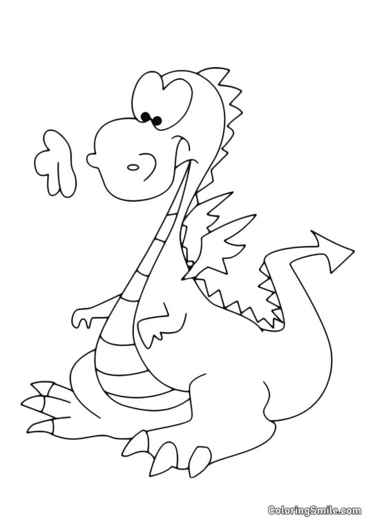 Bebé Dragón Divertido - Página para Colorear