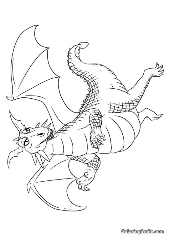 Chica Dragón - Página para Colorear