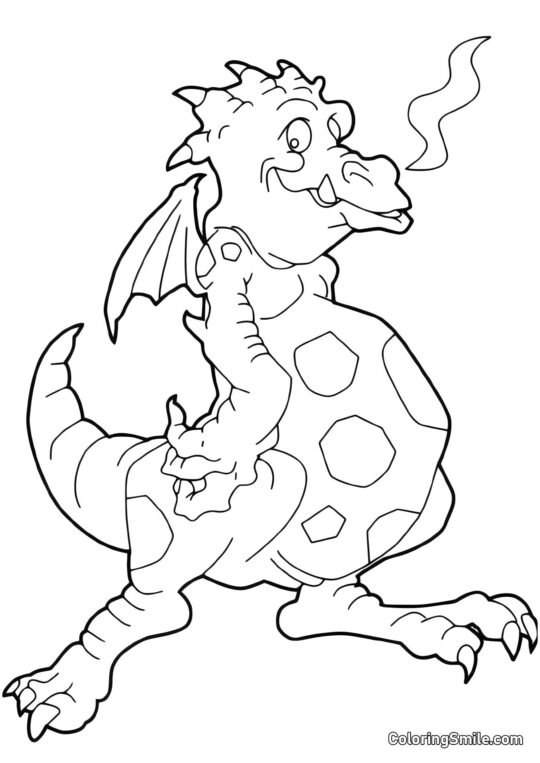 Dragón Divertido - Página para Colorear