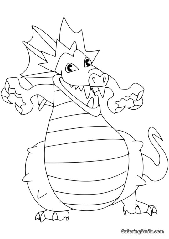 Dragón en Anticipación - Página para Colorear