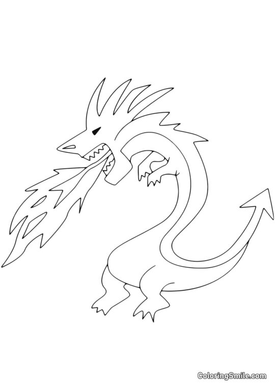 Dragón Llamante - Página para Colorear